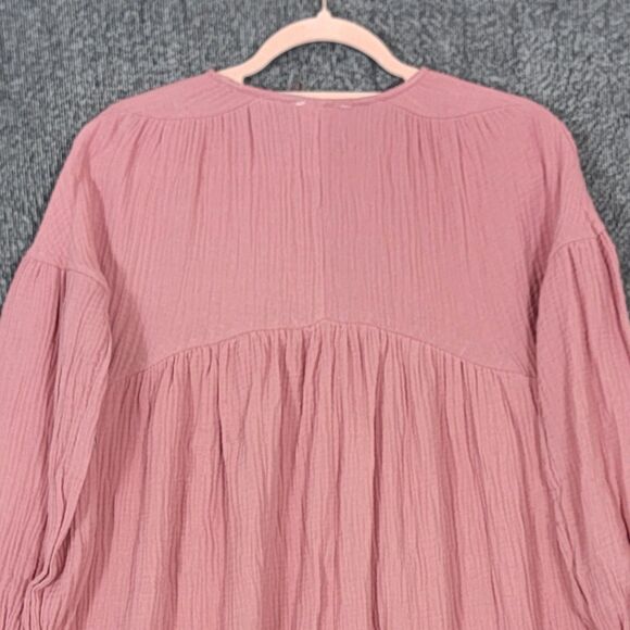 Jessica Simpson Dress Girls M Dusty Rose Boho Long Embroidered Balloon Sleeves - Picture 8 of 13